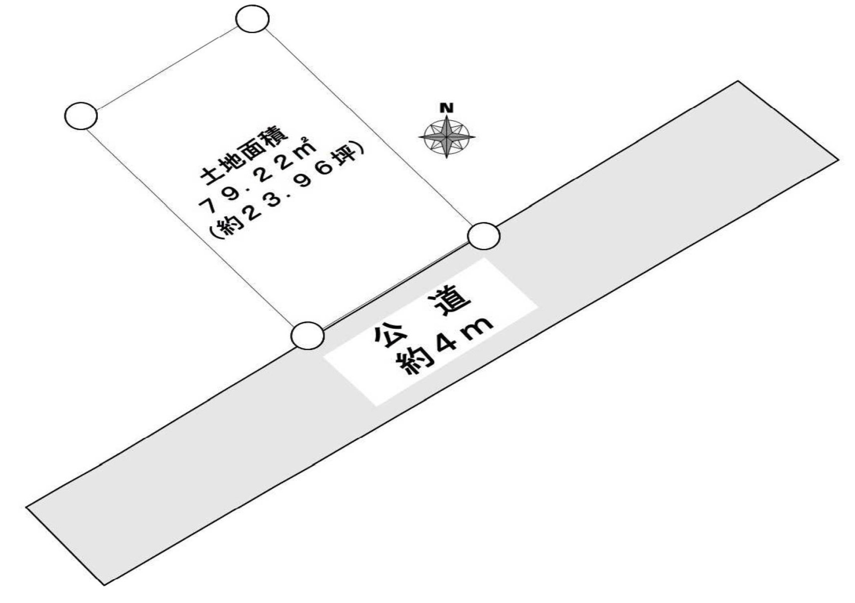 駅徒歩7分　住環境良好の土地図|整形地