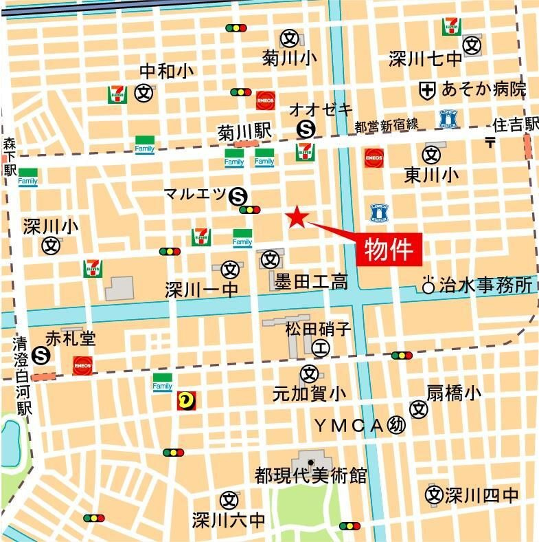ヴァンクール菊川駅前の地図
