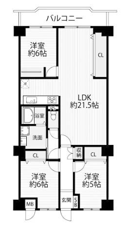 【間取り】 | 藤和伏見コープ | 専有面積81.58㎡
