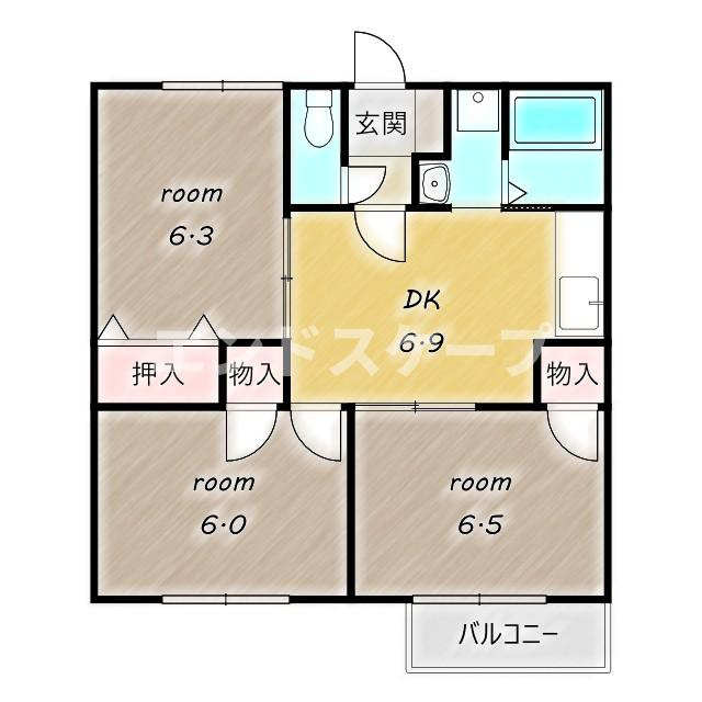 ツインヒルズ　Ａの間取り|高崎、前橋のお部屋探しはエンドスケープまで！お客様の理想お聞かせ下さい♪