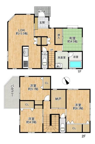 【間取り】 | 垂水区千代が丘1丁目　中古戸建