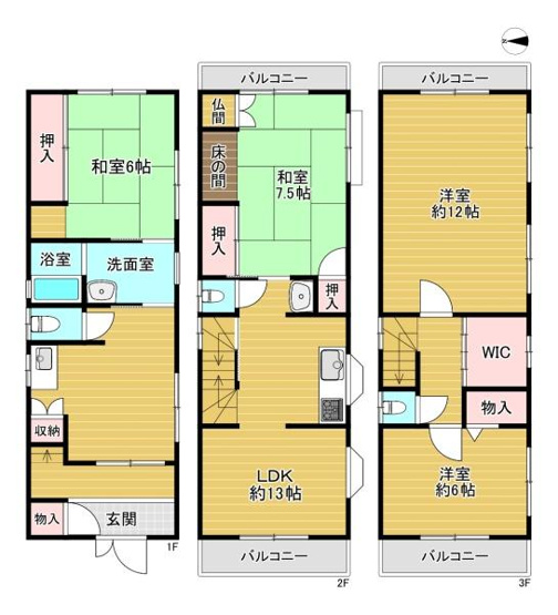 【間取り】 | 大阪市城東区野江4丁目　中古戸建