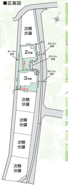 山北町岸新築戸建て　第1期2号棟の区画図|配置図「山北町岸新築戸建て」
