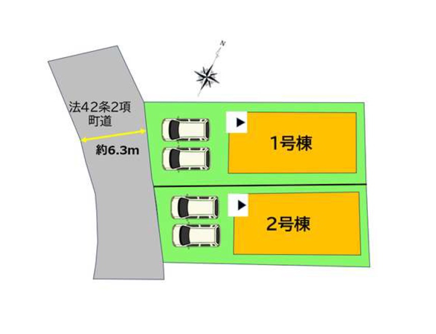 糟屋郡篠栗町庄4丁目第1-2棟（1号棟）の区画図|配置図（1号棟）