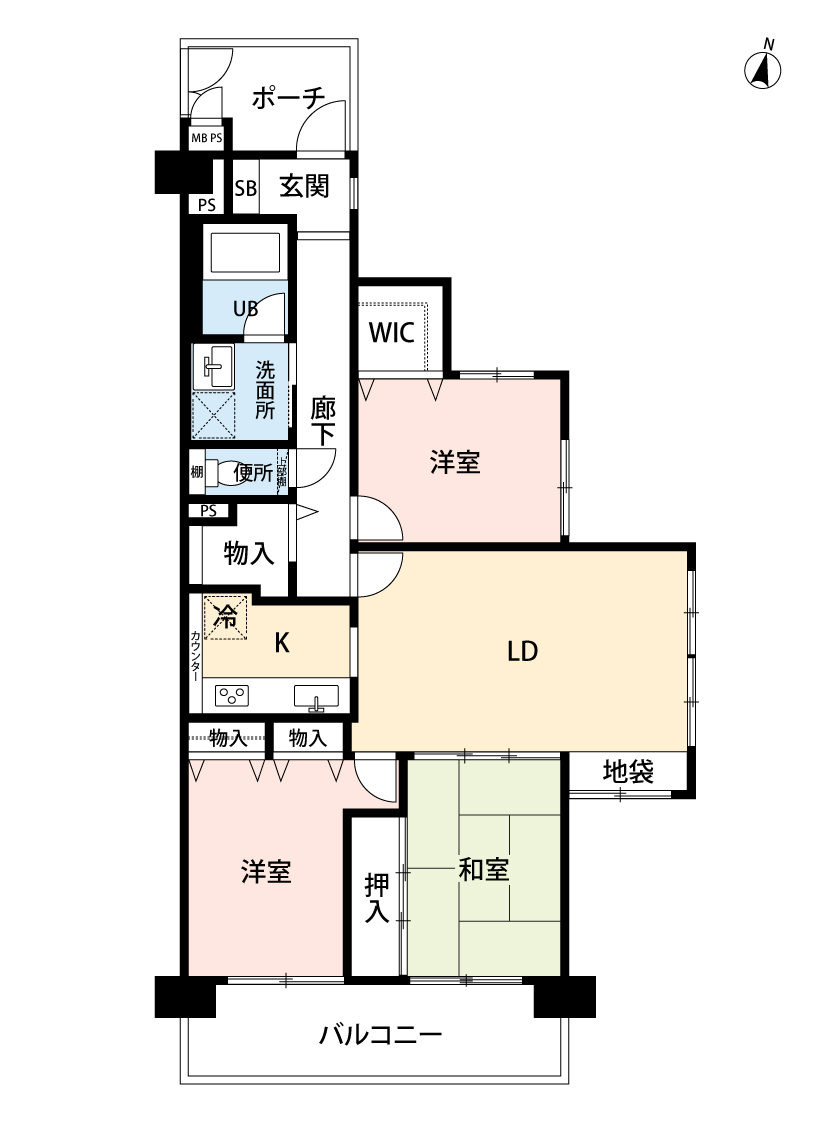 ライオンズマンション北鈴蘭台第二の間取り