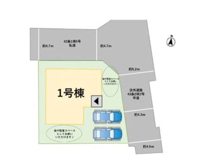 福岡市西区上山門3丁目第7-1棟（1号棟）の区画図|配置図