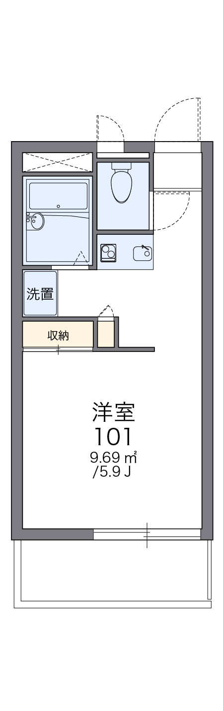 広島市佐伯区五日市駅前３丁目の賃貸マンションの間取り|画像2
