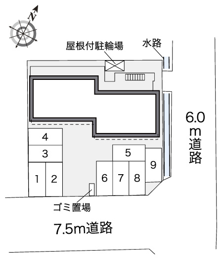 大竹市西栄３丁目のアパートの区画図|画像4