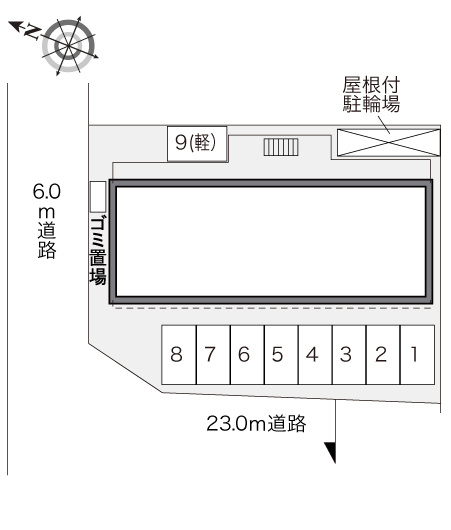 廿日市市大野中央５丁目のアパートの区画図|画像4