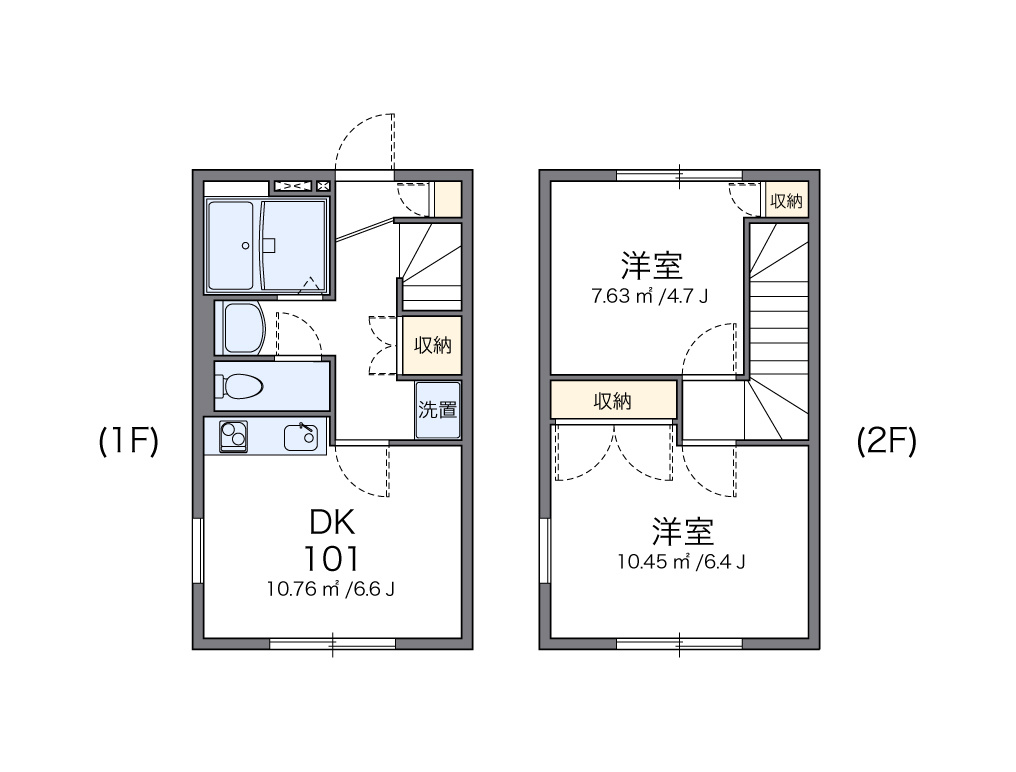 広島市佐伯区観音台３丁目のアパートの間取り|画像2