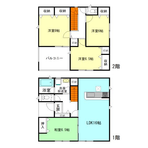 【間取り】 | クレイドルガーデン前橋市青柳町第28ー⑨ | 全居室6帖以上のゆったり間取り！
急な雨でも安心のインナーバルコニー♪