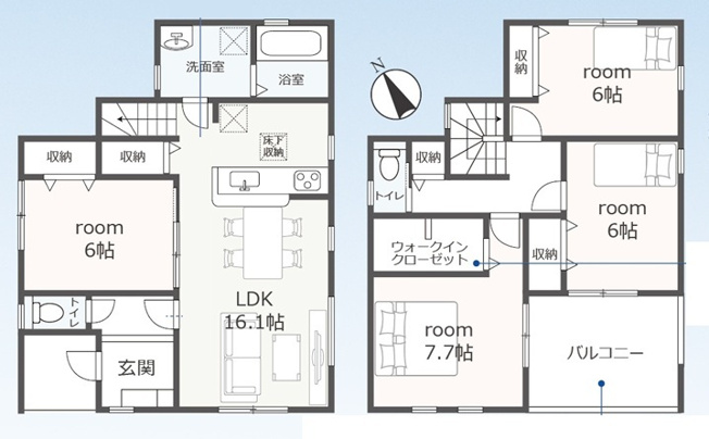 【間取り】 | 駿東郡小山町菅沼　新築一戸建て　3号棟