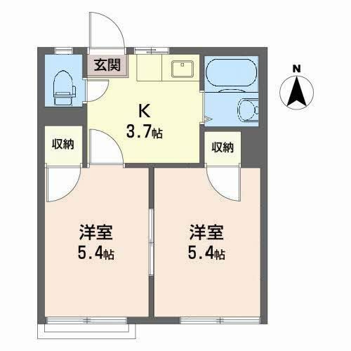 朝日ヶ丘ハイツ Ｄの間取り