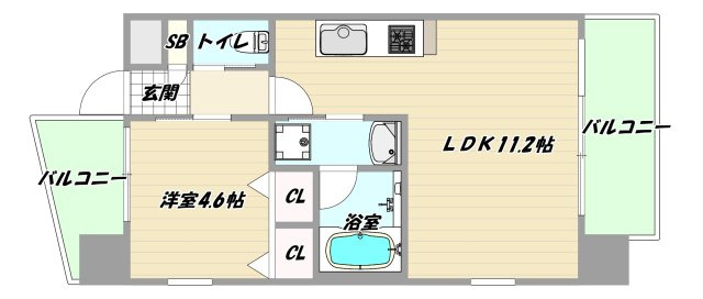 大阪市淀川区十三東４丁目の賃貸マンションの間取り