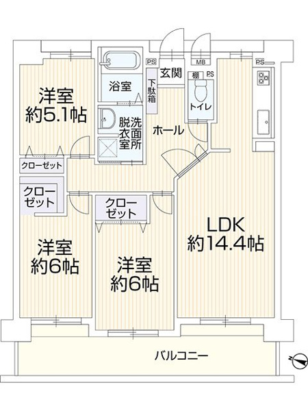 【間取り】 | エイルヴィラ大橋南☆仲介手数料無料☆