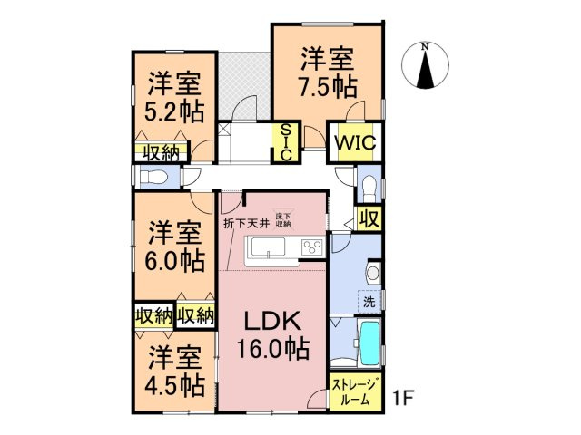リーブルガーデン　岐阜市尻毛の平屋　全2区画分譲の間取り|■2号棟　■ヤマダ不動産　株式会社リライフ　
■夢のマイホーム購入をフルサポートします！