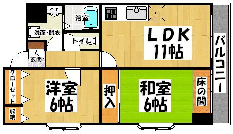 プレステージ北天神の間取り