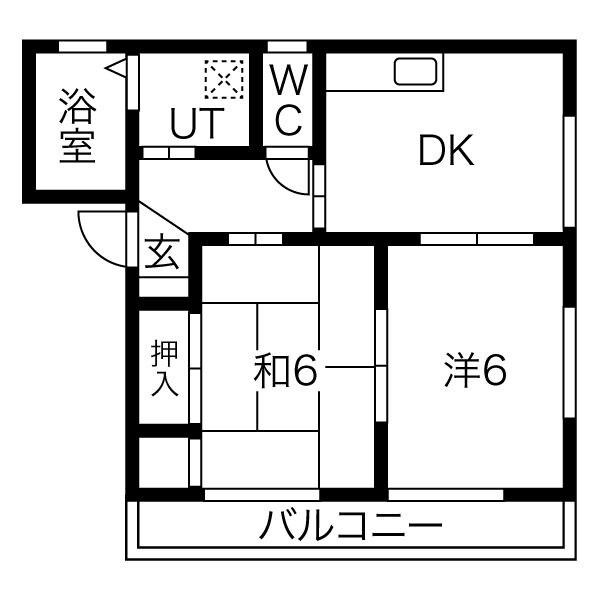 リビング六甲ウエストAの間取り