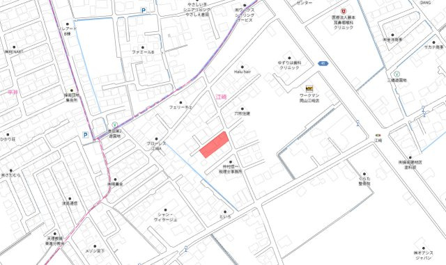 中区江崎　1区画の地図