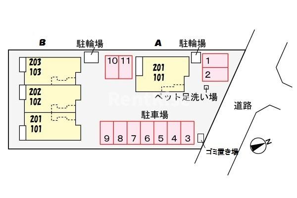 フローラＢの駐車場|駐車場
