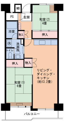 UR武庫川 8号棟の間取り