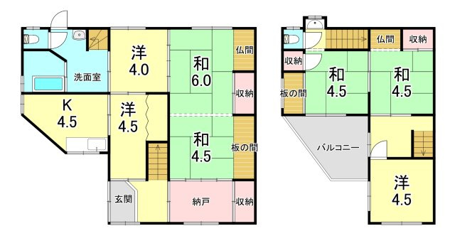 長尾町西山貸家の間取り