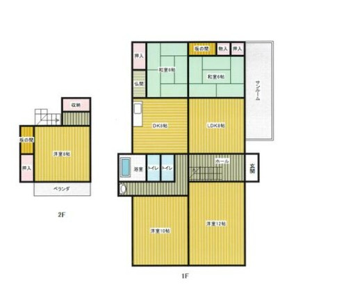 会津若松市 鶴賀町（会津若松駅） 2階建 ５ＬＤＫの間取り