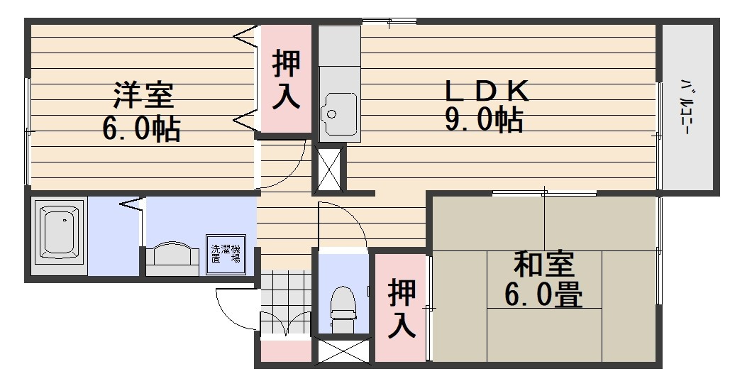 セジュール浜野B棟の間取り