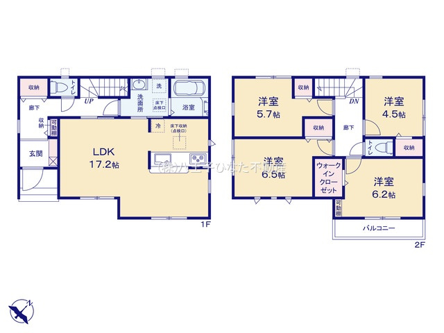 『八王子市新築戸建て』八王子市川口町496-3【仲介手数料無料】　７期の間取り|～仲介手数料無料☆八王子ひなた不動産～八王子市川口町　新築戸建て