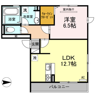 【間取り】 | D-roomプエルト | 1LDK