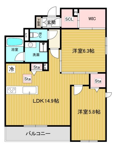 【間取り】 | ＡＺＵＲＥ天道町