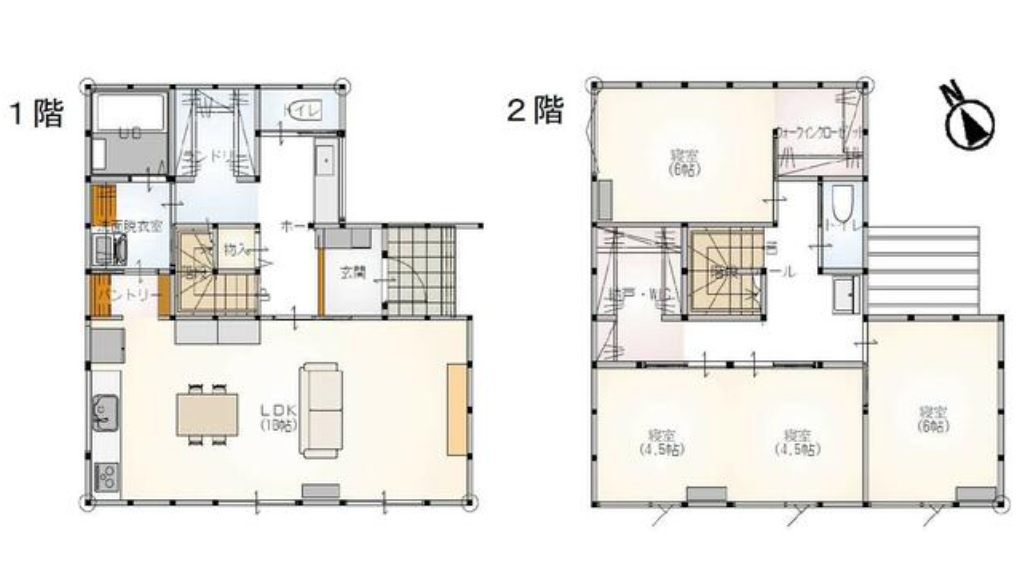 下都賀郡壬生町落合２丁目　新築戸建の間取り