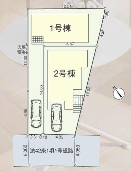 和光市下新倉4丁目　始発駅×ZEH水準　制震住宅　全2棟の区画図