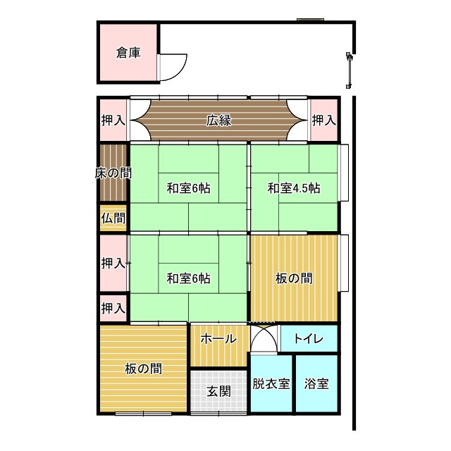 井上貸家（吉隈平屋)の間取り