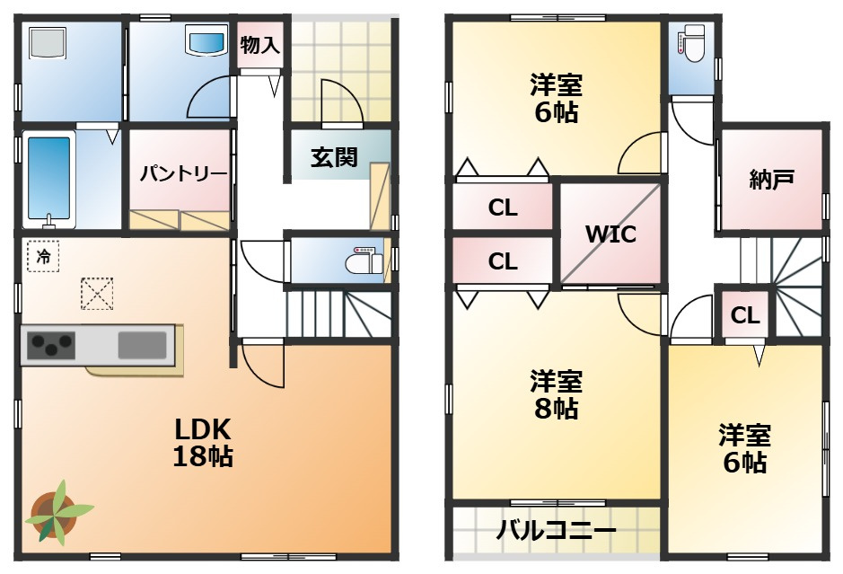 LiveleGarden.S第16栃木大平町富田の間取り|南向きで陽当たりの良い間取りです