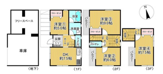 【間取り】 | 西宮市　一ケ谷町　中古戸建