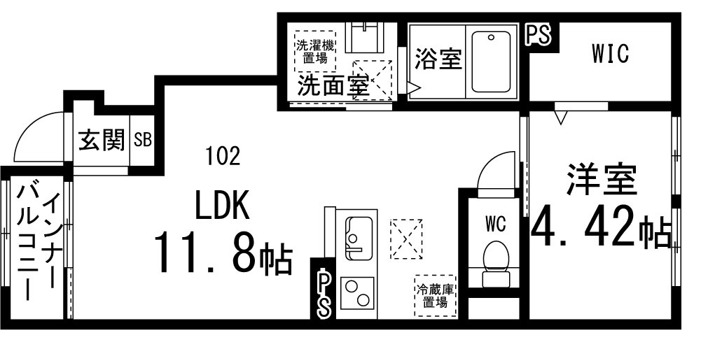 ペアレシア泉ヶ丘Ⅷの間取り
