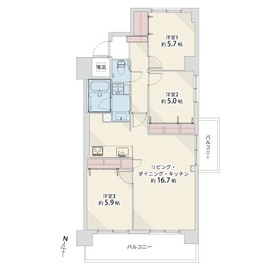 【間取り】 | ロワールマンション前原２☆仲介手数料無料☆