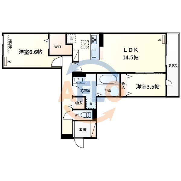 フェリシア東田辺　東田辺小学校区の間取り|フェリシア東田辺　間取り