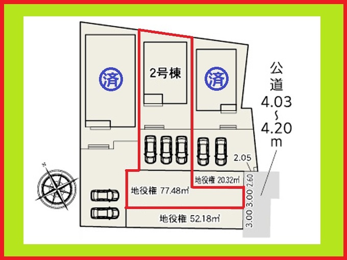 海部郡大治町大字西條字西之割の新築一戸建の区画図|◇区画図◇