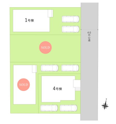 富士見市水谷東１丁目の新築一戸建の区画図|全棟駐車スペース2台分！
周辺は低層住宅が建ち並ぶ穏やかな住環境です。