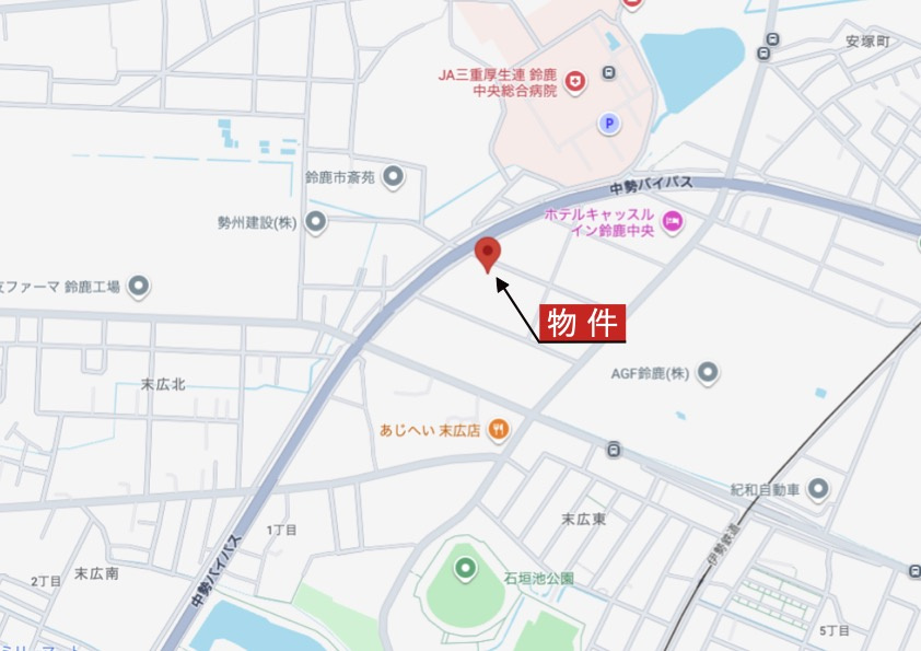 鈴鹿市安塚町の地図|広域Map