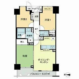 横浜市戸塚区品濃町の賃貸マンションの間取り