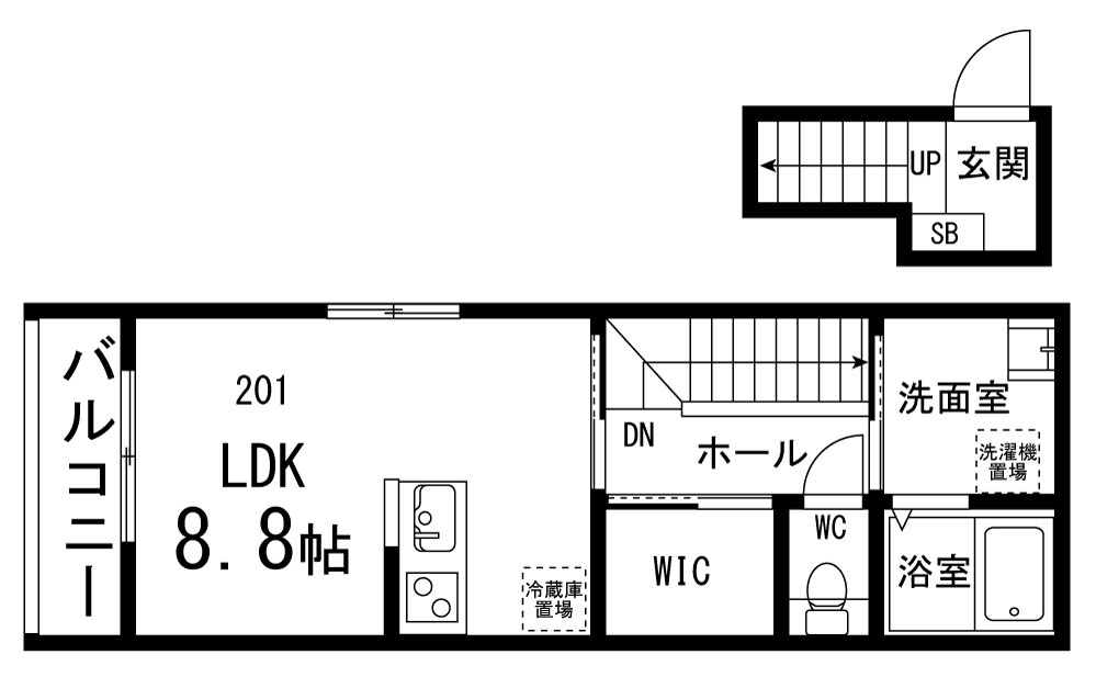 ペアレシア泉ヶ丘Ⅷの間取り