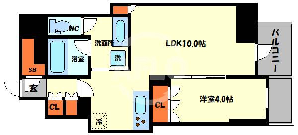 プレサンスレジェンド大阪新町タワー　堀江小学校区の間取り|プレサンスレジェンド大阪新町タワー　間取り