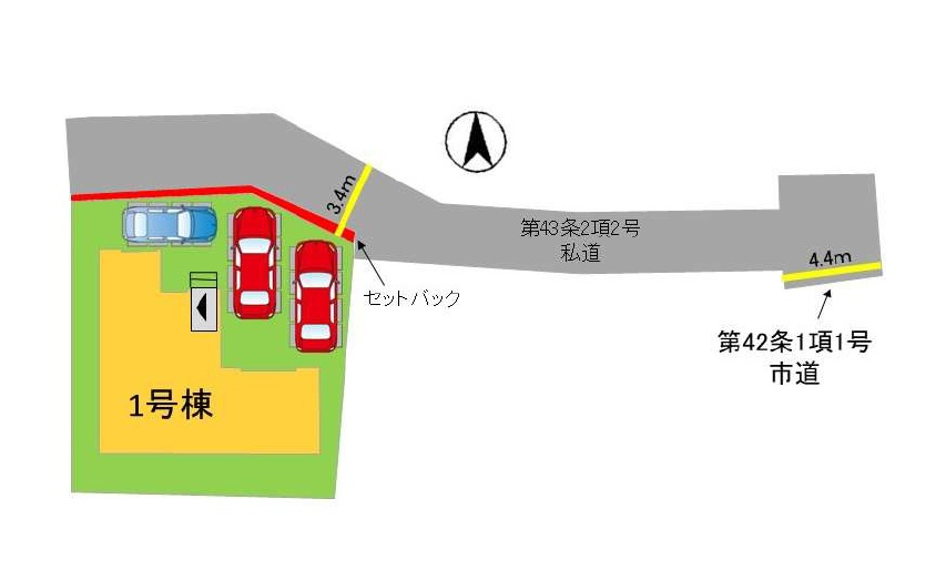 福岡市早良区田隈3丁目第7-1棟(1号棟)の区画図|配置図