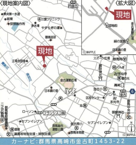 【新築】高崎市金古町第17　限定１棟　クレイドルガーデン　新築建売の地図