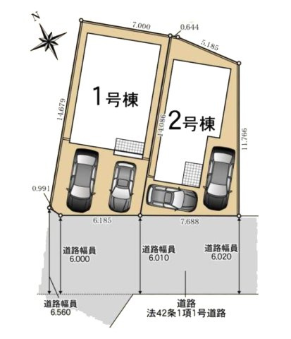 【区画図】 | 大府市東新町６丁目391『仲介料無料』新築戸建て | 2号棟
