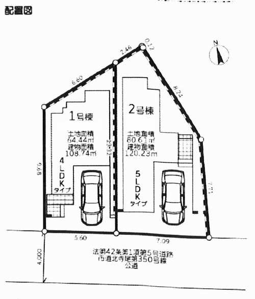 横浜市神奈川区松見町3丁目　新築戸建全2棟　1号棟の区画図