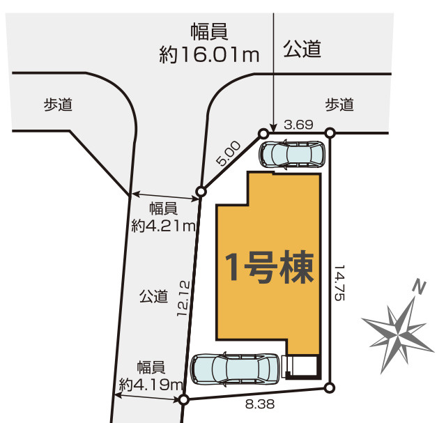 【仲介手数料無料】所沢市上安松１３期全１棟　所沢市の新築住宅なら西武ハウジングの区画図